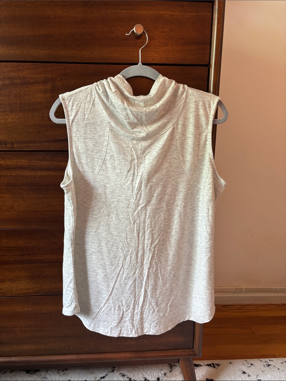 Lane Bryant Heathered Light Gray Sleeveless Hooded Tank